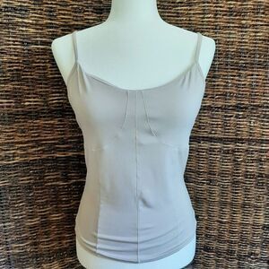 Savvi Cori Sleeveless Tank Top‎ Women's Medium Cream Bone Corset Athletic Yoga